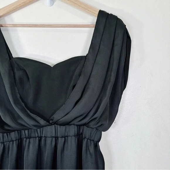 BCBGeneration Womens XS Black Layered Satin Sheath Dress Party Cocktail  Evening - Picture 4 of 11